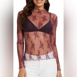 NWOT Mesh Long Sleeve Layering Top size Small